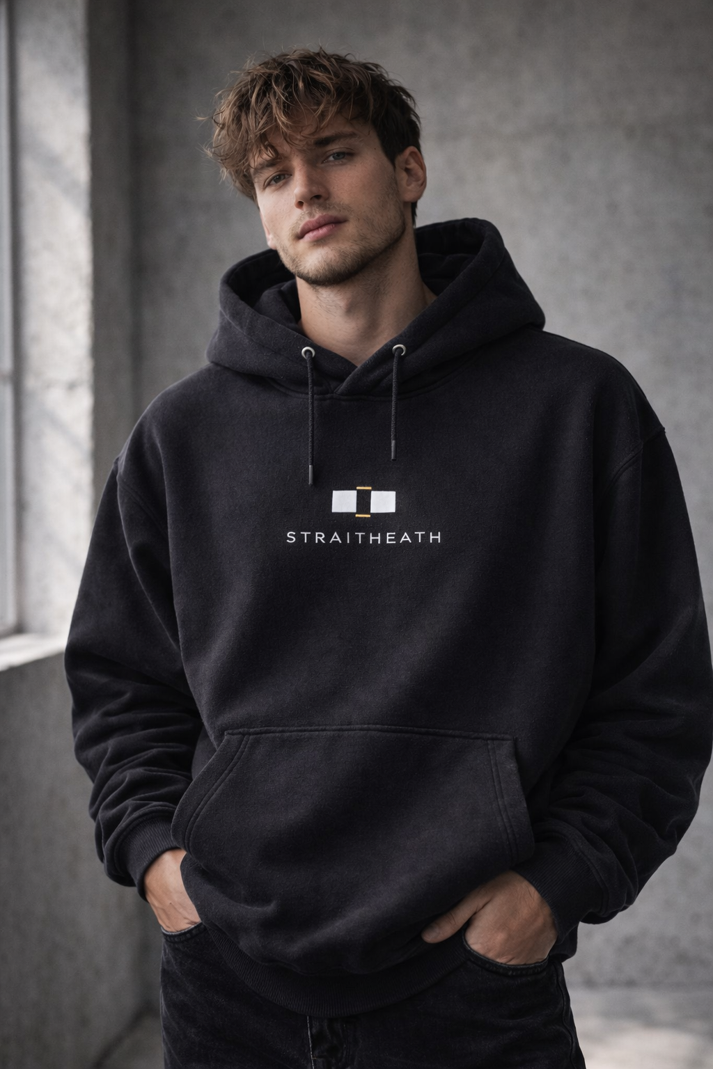 Straitheath Heavyweight Hoodie Charcoal Black